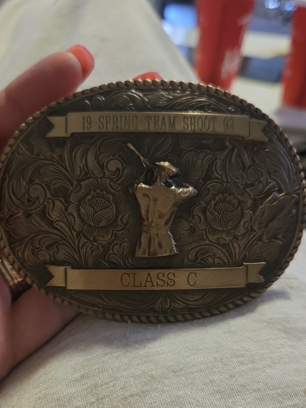 Antique Bronze-Tone Shooting Class C Belt Buckle